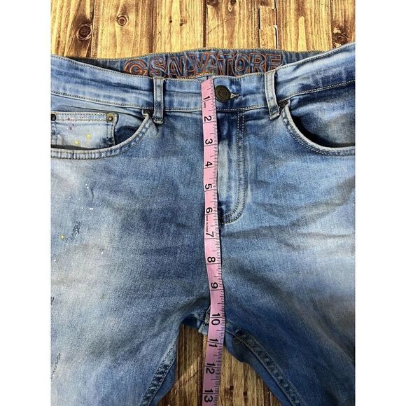 Salvatore Galliano Jeans Distressed Size 32 Floral Color Patch - Picture 11 of 14